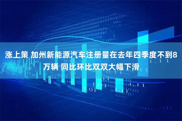 涨上策 加州新能源汽车注册量在去年四季度不到8万辆 同比环比双双大幅下滑